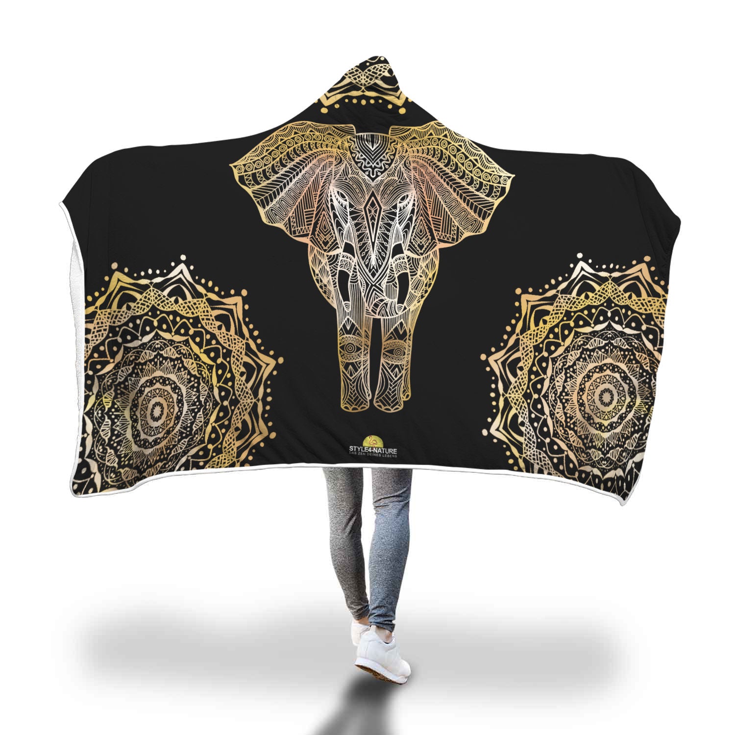 Kapuzendecke - Mandala Elefant Design - Style4-Nature