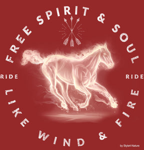 T-Shirt Ride like Wind and Fire - Free Soul & Spirit - Style4-Nature
