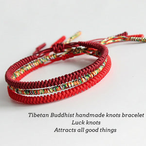 Orig. Tibetische von Mönchen handgef. Glücksknoten-Armband - Style4-Nature