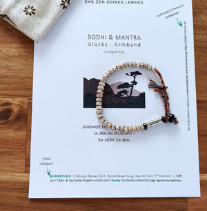 Tibetisches Natur- Bodhi Armband weiß | Mantra Om Mani Padme Hum - Style4-Nature