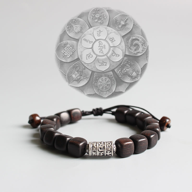 Tibet. Armband mit Mantra Charm für Glück & Harmonie. Braun oder Rot - Style4-Nature