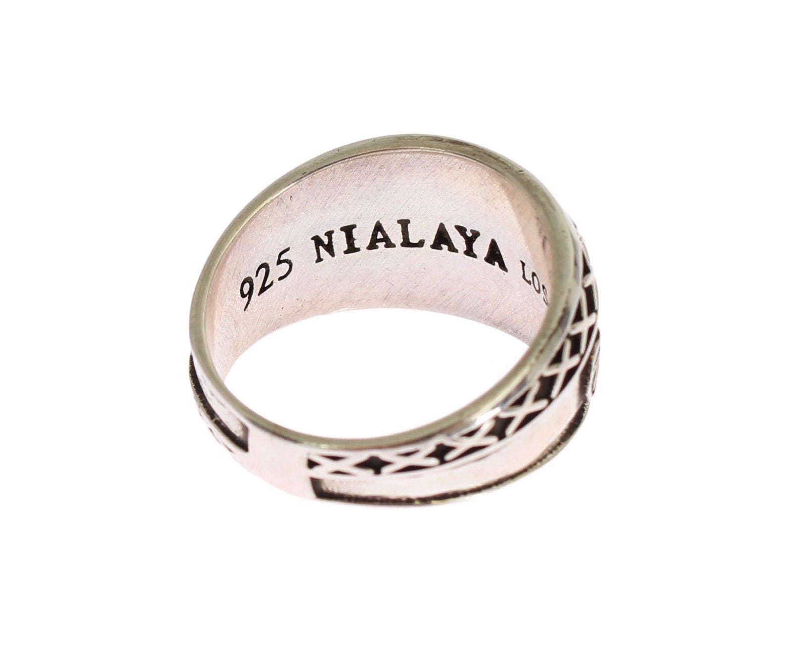 Nialaya Silber Rhodium 925 Sterling Ring - Style4-Nature